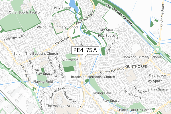 PE4 7SA map - small scale - OS Open Zoomstack (Ordnance Survey) PE4 7SA map - small scale - OS Open Zoomstack (Ordnance Survey)