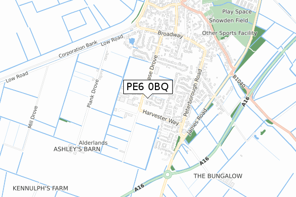 PE6 0BQ map - small scale - OS Open Zoomstack (Ordnance Survey) PE6 0BQ map - small scale - OS Open Zoomstack (Ordnance Survey)