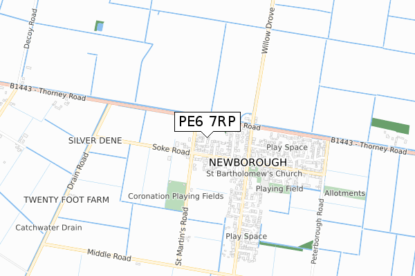 PE6 7RP map - small scale - OS Open Zoomstack (Ordnance Survey) PE6 7RP map - small scale - OS Open Zoomstack (Ordnance Survey)