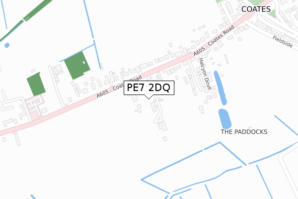 PE7 2DQ map - large scale - OS Open Zoomstack (Ordnance Survey)