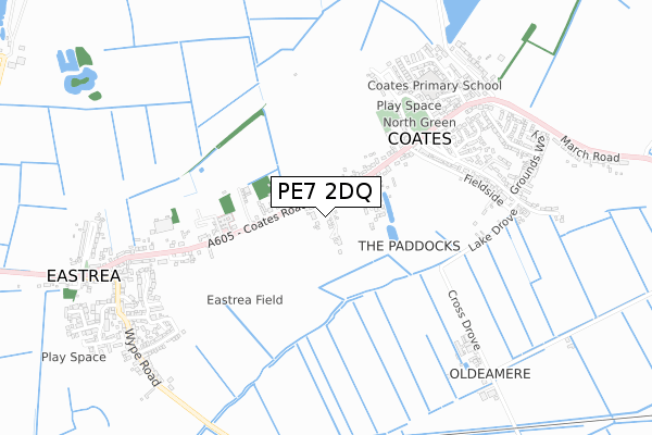 PE7 2DQ map - small scale - OS Open Zoomstack (Ordnance Survey)