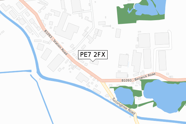 PE7 2FX map - large scale - OS Open Zoomstack (Ordnance Survey)