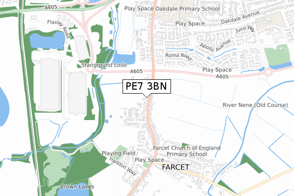 PE7 3BN map - small scale - OS Open Zoomstack (Ordnance Survey)