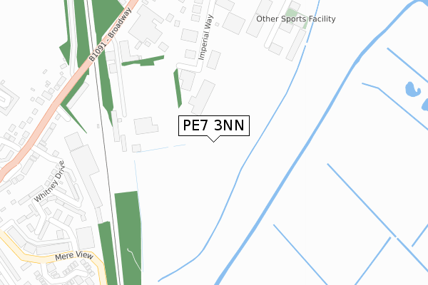 PE7 3NN map - large scale - OS Open Zoomstack (Ordnance Survey)