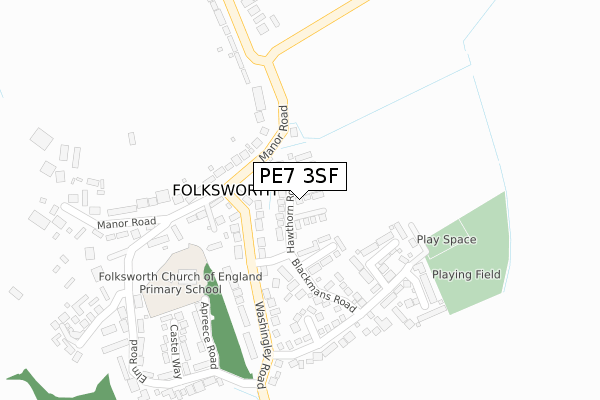PE7 3SF map - large scale - OS Open Zoomstack (Ordnance Survey)