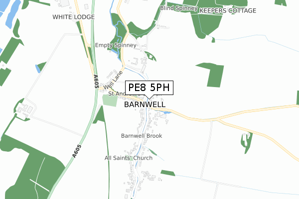 PE8 5PH map - small scale - OS Open Zoomstack (Ordnance Survey)