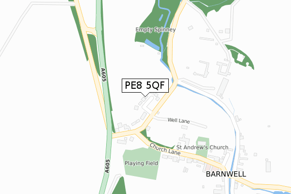 PE8 5QF map - large scale - OS Open Zoomstack (Ordnance Survey)