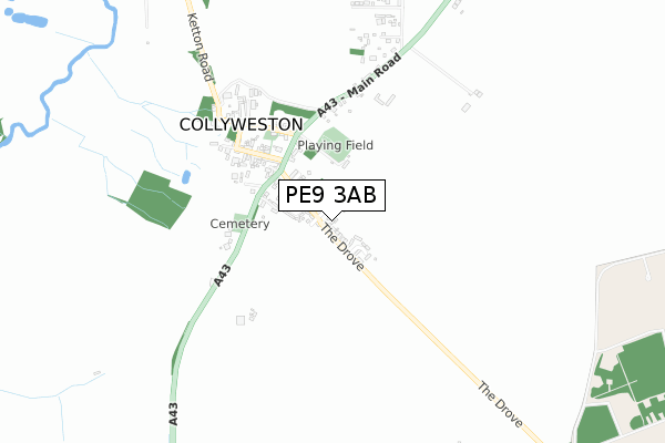 PE9 3AB map - small scale - OS Open Zoomstack (Ordnance Survey)