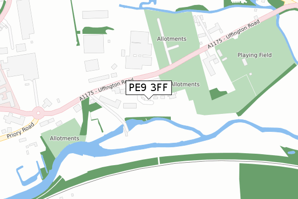 PE9 3FF map - large scale - OS Open Zoomstack (Ordnance Survey)