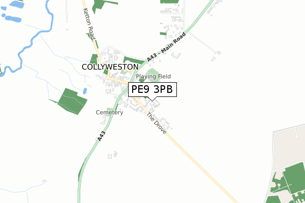 PE9 3PB map - small scale - OS Open Zoomstack (Ordnance Survey)