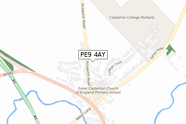 PE9 4AY map - large scale - OS Open Zoomstack (Ordnance Survey)