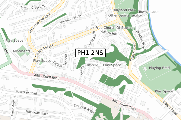 PH1 2NS map - large scale - OS Open Zoomstack (Ordnance Survey)