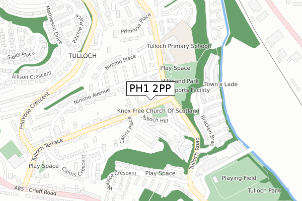 PH1 2PP map - large scale - OS Open Zoomstack (Ordnance Survey)