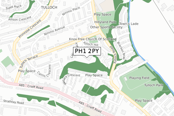 PH1 2PY map - large scale - OS Open Zoomstack (Ordnance Survey)