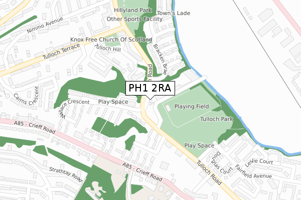 PH1 2RA map - large scale - OS Open Zoomstack (Ordnance Survey)