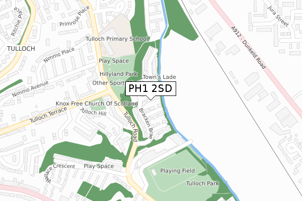 PH1 2SD map - large scale - OS Open Zoomstack (Ordnance Survey)