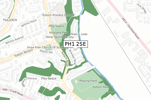 PH1 2SE map - large scale - OS Open Zoomstack (Ordnance Survey)