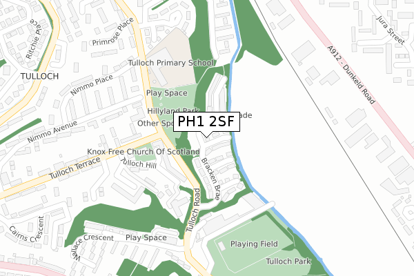 PH1 2SF map - large scale - OS Open Zoomstack (Ordnance Survey)