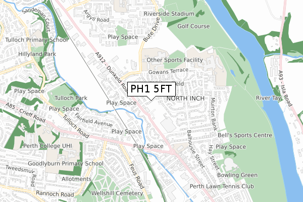 PH1 5FT map - small scale - OS Open Zoomstack (Ordnance Survey)