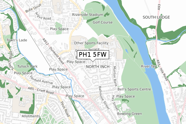 PH1 5FW map - small scale - OS Open Zoomstack (Ordnance Survey)