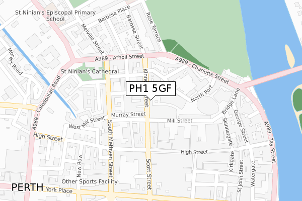 PH1 5GF map - large scale - OS Open Zoomstack (Ordnance Survey)