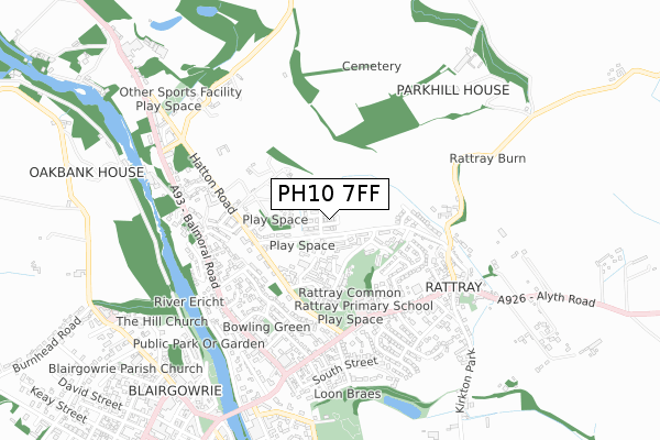 PH10 7FF map - small scale - OS Open Zoomstack (Ordnance Survey) PH10 7FF map - small scale - OS Open Zoomstack (Ordnance Survey)