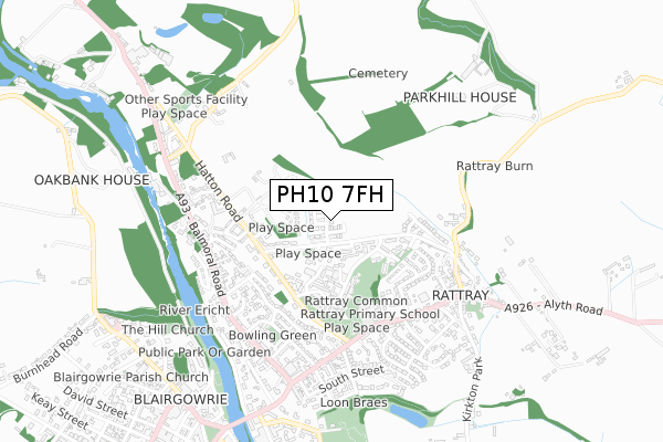 PH10 7FH map - small scale - OS Open Zoomstack (Ordnance Survey) PH10 7FH map - small scale - OS Open Zoomstack (Ordnance Survey)