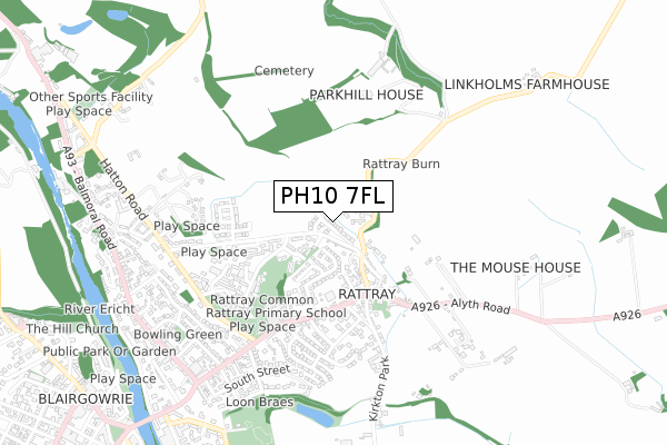PH10 7FL map - small scale - OS Open Zoomstack (Ordnance Survey) PH10 7FL map - small scale - OS Open Zoomstack (Ordnance Survey)