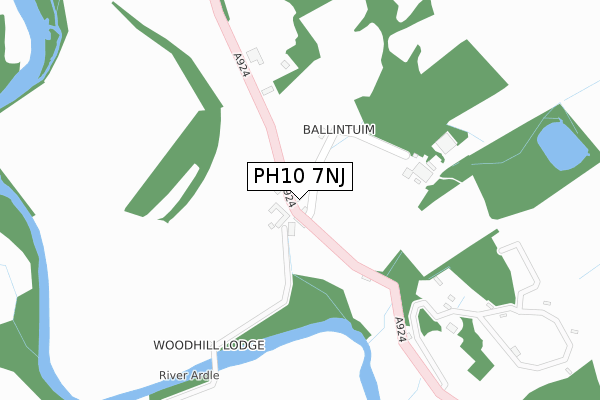 PH10 7NJ map - large scale - OS Open Zoomstack (Ordnance Survey) PH10 7NJ map - large scale - OS Open Zoomstack (Ordnance Survey)