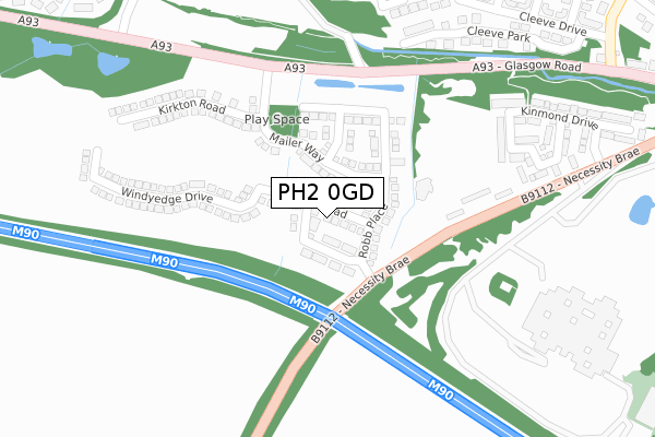 PH2 0GD map - large scale - OS Open Zoomstack (Ordnance Survey)