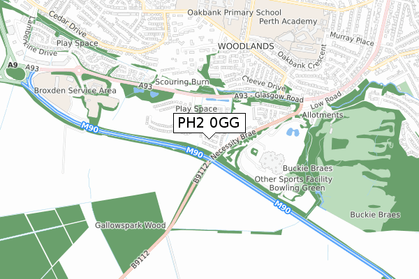PH2 0GG map - small scale - OS Open Zoomstack (Ordnance Survey) PH2 0GG map - small scale - OS Open Zoomstack (Ordnance Survey)