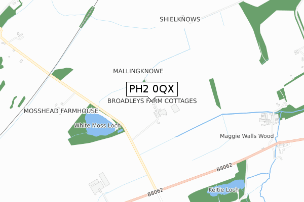 PH2 0QX map - small scale - OS Open Zoomstack (Ordnance Survey) PH2 0QX map - small scale - OS Open Zoomstack (Ordnance Survey)