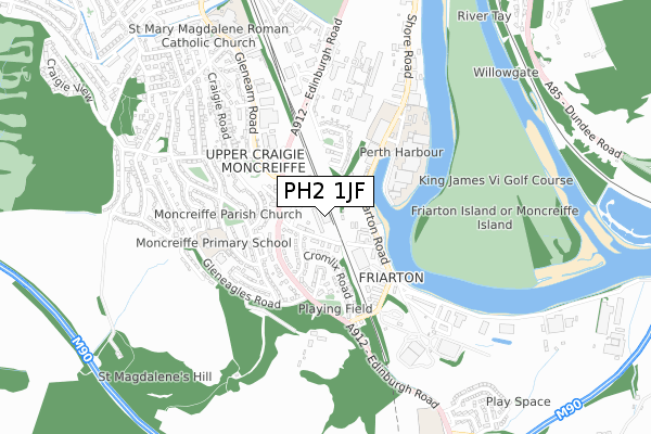 PH2 1JF map - small scale - OS Open Zoomstack (Ordnance Survey) PH2 1JF map - small scale - OS Open Zoomstack (Ordnance Survey)