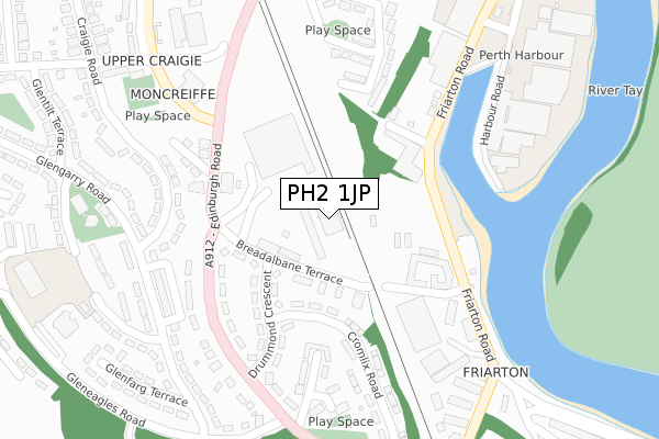 PH2 1JP map - large scale - OS Open Zoomstack (Ordnance Survey)