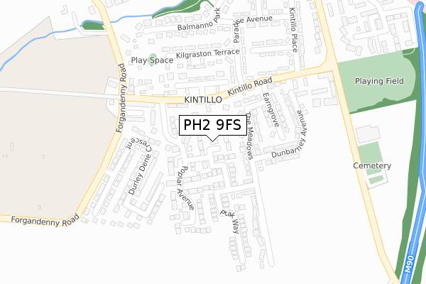 PH2 9FS map - large scale - OS Open Zoomstack (Ordnance Survey)