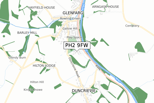 PH2 9FW map - small scale - OS Open Zoomstack (Ordnance Survey) PH2 9FW map - small scale - OS Open Zoomstack (Ordnance Survey)