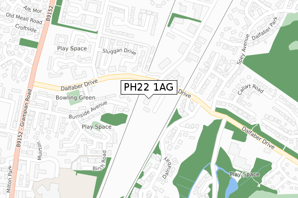 PH22 1AG map - large scale - OS Open Zoomstack (Ordnance Survey)