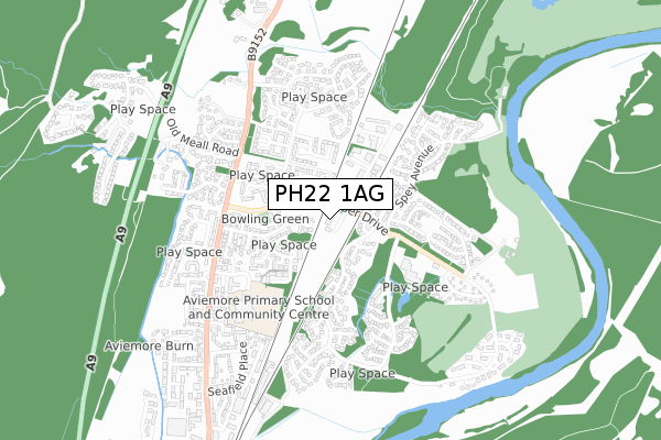 PH22 1AG map - small scale - OS Open Zoomstack (Ordnance Survey)