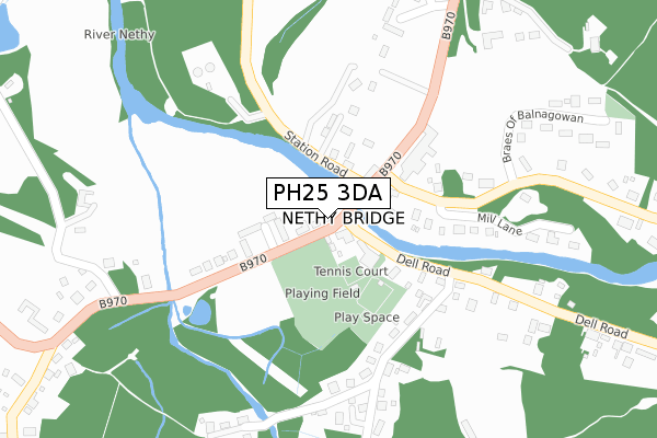PH25 3DA map - large scale - OS Open Zoomstack (Ordnance Survey) PH25 3DA map - large scale - OS Open Zoomstack (Ordnance Survey)