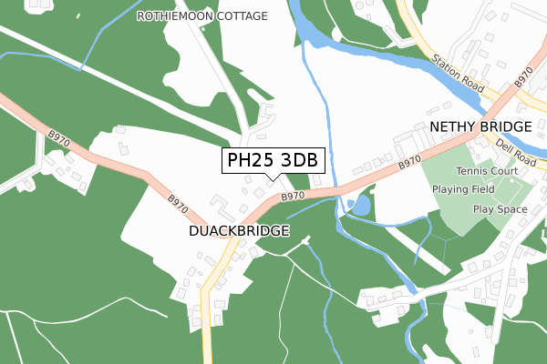 PH25 3DB map - large scale - OS Open Zoomstack (Ordnance Survey) PH25 3DB map - large scale - OS Open Zoomstack (Ordnance Survey)