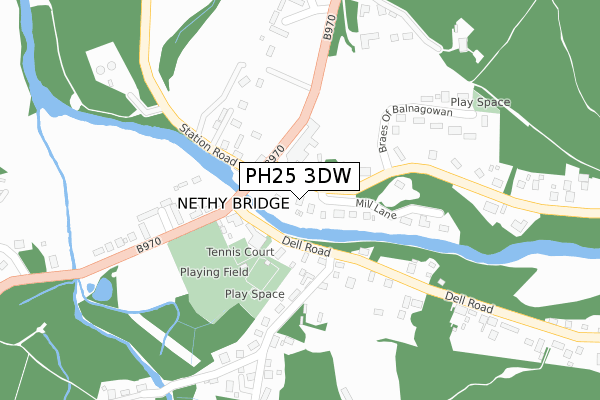 PH25 3DW map - large scale - OS Open Zoomstack (Ordnance Survey) PH25 3DW map - large scale - OS Open Zoomstack (Ordnance Survey)