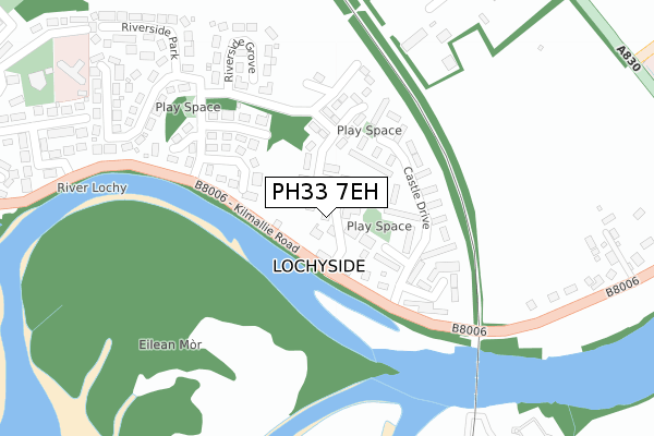 PH33 7EH map - large scale - OS Open Zoomstack (Ordnance Survey)