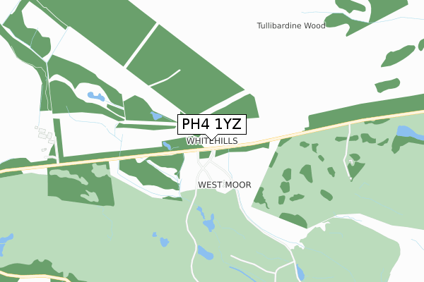 PH4 1YZ map - small scale - OS Open Zoomstack (Ordnance Survey)