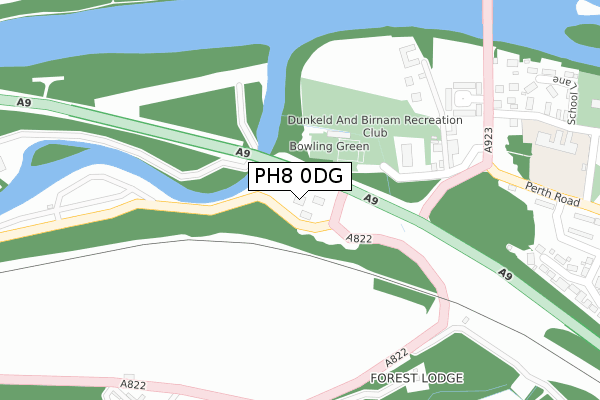 PH8 0DG map - large scale - OS Open Zoomstack (Ordnance Survey)