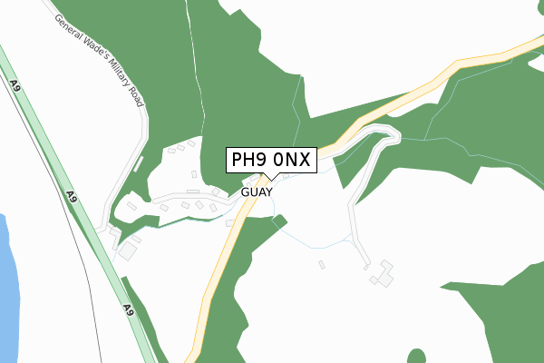 PH9 0NX map - large scale - OS Open Zoomstack (Ordnance Survey)