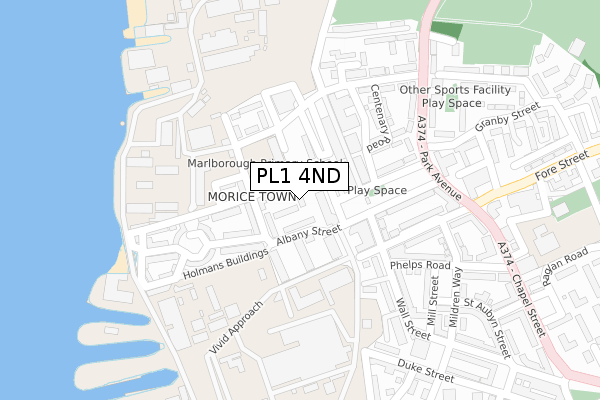 PL1 4ND map - large scale - OS Open Zoomstack (Ordnance Survey) PL1 4ND map - large scale - OS Open Zoomstack (Ordnance Survey)