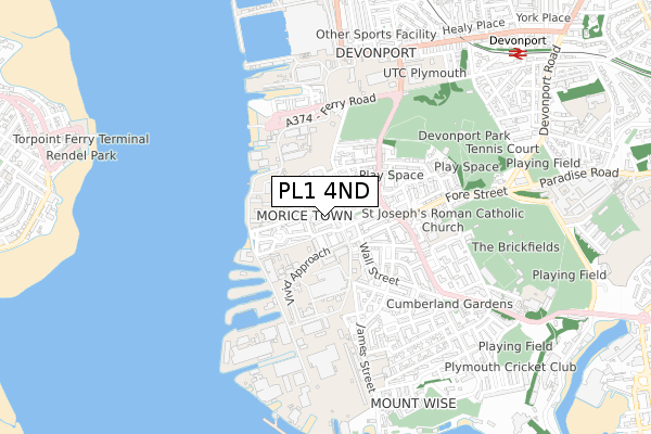 PL1 4ND map - small scale - OS Open Zoomstack (Ordnance Survey) PL1 4ND map - small scale - OS Open Zoomstack (Ordnance Survey)
