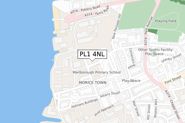 PL1 4NL map - large scale - OS Open Zoomstack (Ordnance Survey) PL1 4NL map - large scale - OS Open Zoomstack (Ordnance Survey)