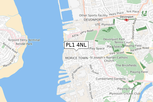 PL1 4NL map - small scale - OS Open Zoomstack (Ordnance Survey) PL1 4NL map - small scale - OS Open Zoomstack (Ordnance Survey)