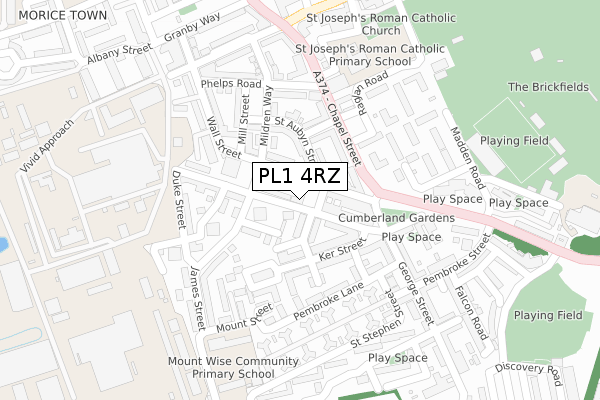 PL1 4RZ map - large scale - OS Open Zoomstack (Ordnance Survey) PL1 4RZ map - large scale - OS Open Zoomstack (Ordnance Survey)